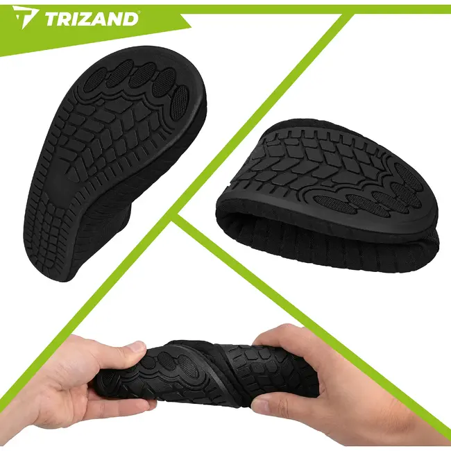 Trizand Zwarte waterschoenen maat 41 voor strand zwembad en watersport met antislip zool en comfortabele pasvorm