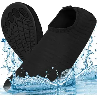 Trizand Zwarte waterschoenen maat 39 voor strand, zwembad en watersport met antislip TPE zool, flexibele pasvorm en laag gewicht