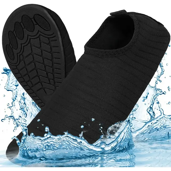 Trizand Zwarte waterschoenen maat 39 voor strand, zwembad en watersport met antislip TPE zool, flexibele pasvorm en laag gewicht