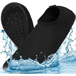 Trizand Zwarte waterschoenen maat 38 voor strand, zwembad en watersport met antislip TPE zool, flexibele pasvorm en laag gewicht