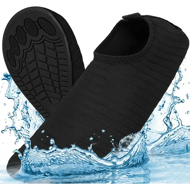 Trizand Zwarte waterschoenen maat 37 voor strand, zwembad en watersport met antislip TPE zool, flexibele pasvorm en laag gewicht
