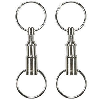 Benson Opsplitsbare metalen sleutelhanger - set van 2 - drukknop - duurzaam