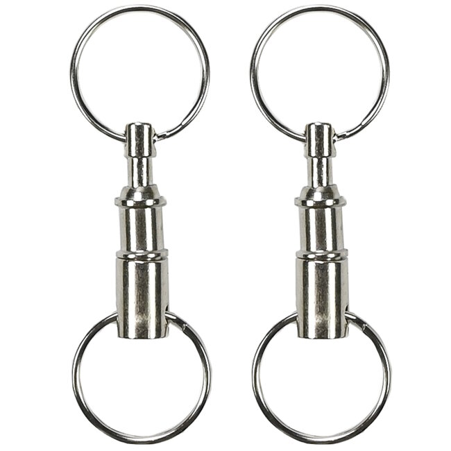 Benson Opsplitsbare metalen sleutelhanger - set van 2 - drukknop - duurzaam