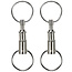 Benson Opsplitsbare metalen sleutelhanger - set van 2 - drukknop - duurzaam