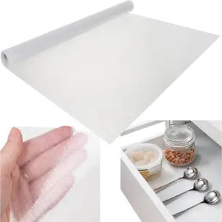 Ruhhy Transparant witte antislip lade mat 300 x 50 cm voor keuken, kast en opberglades in huis