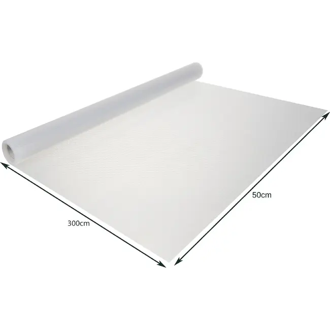 Ruhhy Transparant witte antislip lade mat 300 x 50 cm voor keuken, kast en opberglades in huis