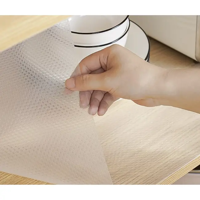 Ruhhy Transparant witte antislip lade mat 300 x 50 cm voor keuken, kast en opberglades in huis