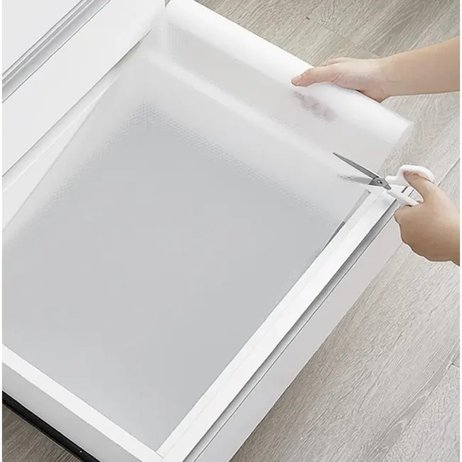 Ruhhy Transparant witte antislip lade mat 300 x 50 cm voor keuken, kast en opberglades in huis
