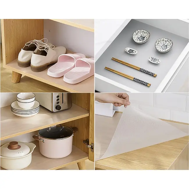 Ruhhy Transparant witte antislip lade mat 300 x 50 cm voor keuken, kast en opberglades in huis