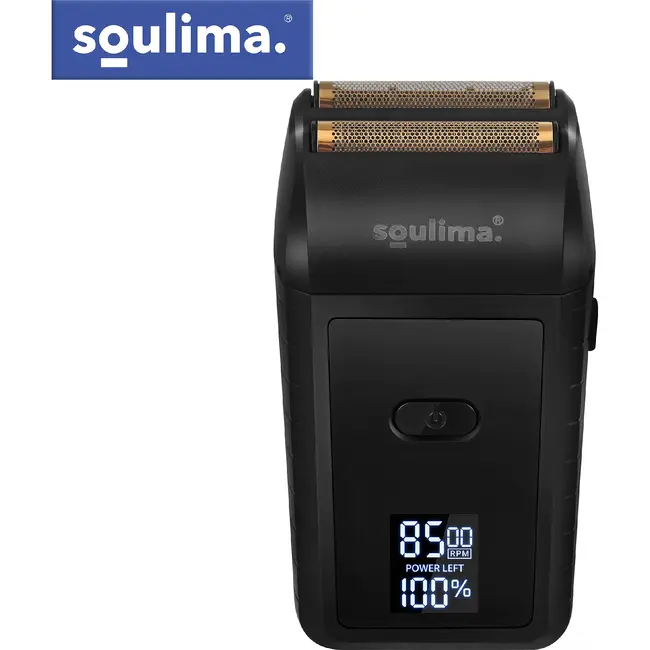 Soulima Compact baardscheerapparaat met 2 folies, 2 roestvrijstalen messen, LED-display, USB-C, IPX4 en lithium accu voor reizen