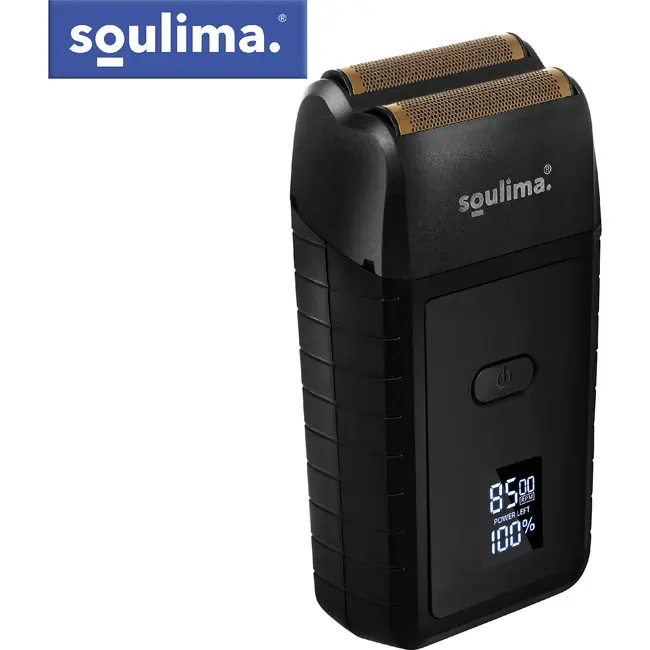 Soulima Compact baardscheerapparaat met 2 folies, 2 roestvrijstalen messen, LED-display, USB-C, IPX4 en lithium accu voor reizen