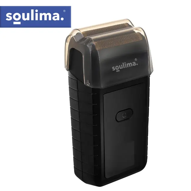 Soulima Compact baardscheerapparaat met 2 folies, 2 roestvrijstalen messen, LED-display, USB-C, IPX4 en lithium accu voor reizen