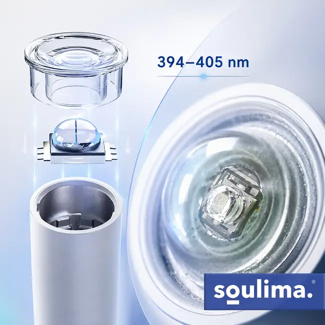 Soulima Draagbare UV LED nagellamp 3 W met 30 en 60 seconden standen, LCD-display, USB-C en houder voor hybride lak
