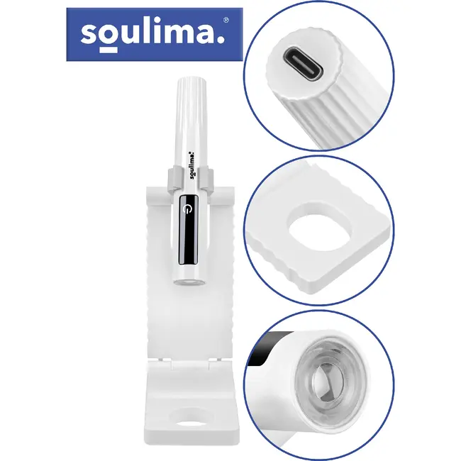 Soulima Draagbare UV LED nagellamp 3 W met 30 en 60 seconden standen, LCD-display, USB-C en houder voor hybride lak
