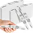 Soulima Nagelvijlen 100 stuks 100/180 grijs zebra, smalle bootvorm met verstevigde kern voor manicure en pedicure