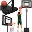 Trizand Staande basketbalpaal 259 cm met verstelbare ringhoogte 150 tot 210 cm, vulbare voet, bord, net en bal
