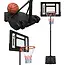Trizand Staande basketbalpaal 259 cm met verstelbare ringhoogte 150 tot 210 cm, vulbare voet, bord, net en bal
