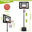 Trizand Staande basketbalpaal 259 cm met verstelbare ringhoogte 150 tot 210 cm, vulbare voet, bord, net en bal