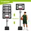 Trizand Staande basketbalpaal 259 cm met verstelbare ringhoogte 150 tot 210 cm, vulbare voet, bord, net en bal