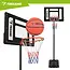 Trizand Staande basketbalpaal 259 cm met verstelbare ringhoogte 150 tot 210 cm, vulbare voet, bord, net en bal