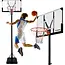 Trizand Verstelbare basketbalpaal 135-305 cm met 112,5 x 71 cm bord, 45 cm ring, wielen en 50 liter basis voor thuisgebruik