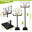 Trizand Verstelbare basketbalpaal 135-305 cm met 112,5 x 71 cm bord, 45 cm ring, wielen en 50 liter basis voor thuisgebruik