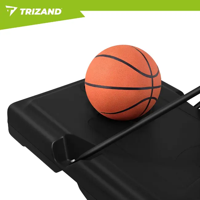 Trizand Verstelbare basketbalpaal 135-305 cm met 112,5 x 71 cm bord, 45 cm ring, wielen en 50 liter basis voor thuisgebruik