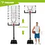 Trizand Verstelbare basketbalpaal 135-305 cm met 112,5 x 71 cm bord, 45 cm ring, wielen en 50 liter basis voor thuisgebruik