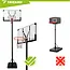 Trizand Verstelbare basketbalpaal 135-305 cm met 112,5 x 71 cm bord, 45 cm ring, wielen en 50 liter basis voor thuisgebruik