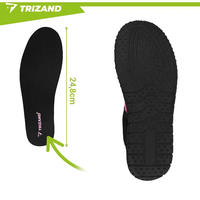 Trizand Zwart roze waterschoenen maat 37 met 5 mm antislipzool, sneldrogend materiaal en trekkoord voor strand en zwembad