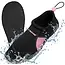 Trizand Zwart roze waterschoenen maat 38 met 5 mm antislipzool, ventilerend gaas en trekkoord voor strand, zwembad en watersport