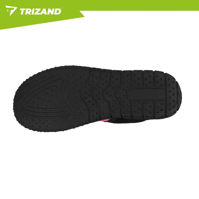 Trizand Zwart roze waterschoenen maat 38 met 5 mm antislipzool, ventilerend gaas en trekkoord voor strand, zwembad en watersport