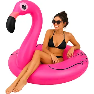Trizand Opblaasbare flamingo zwemband 102 cm van PVC voor zwembad, strand en vakantie met maximale belasting 150 kg