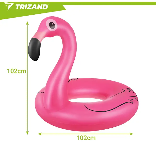 Trizand Opblaasbare flamingo zwemband 102 cm van PVC voor zwembad, strand en vakantie met maximale belasting 150 kg