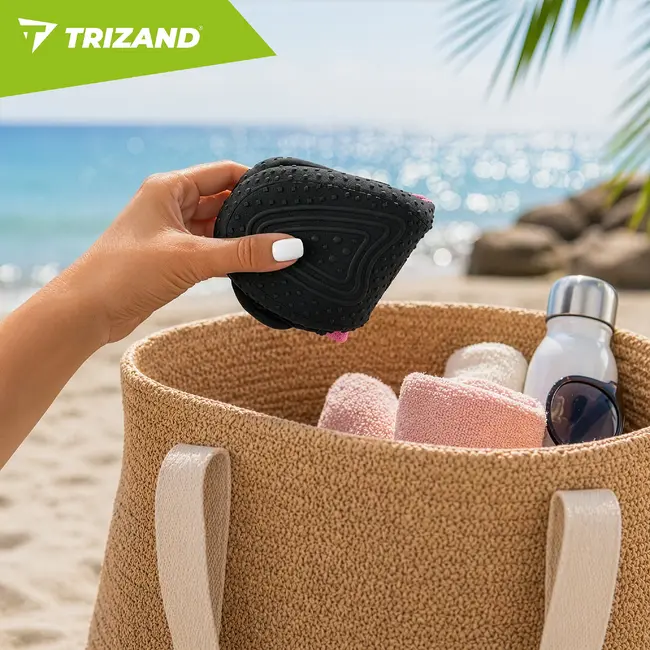 Trizand Zwart roze waterschoenen maat 39 met 5 mm antislipzool, sneldrogende mesh en trekkoord voor strand en zwembad