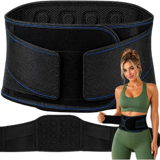 Trizand Rugsteunband met 24 magneten, aluminium versteviging, klittenbandsluiting en XL pasvorm van 85 tot 100 cm voor onderrug