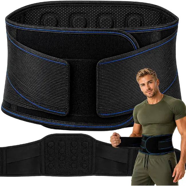 Trizand Rugsteunband met 24 magneten, aluminium versteviging, klittenbandsluiting en XL pasvorm van 85 tot 100 cm voor onderrug