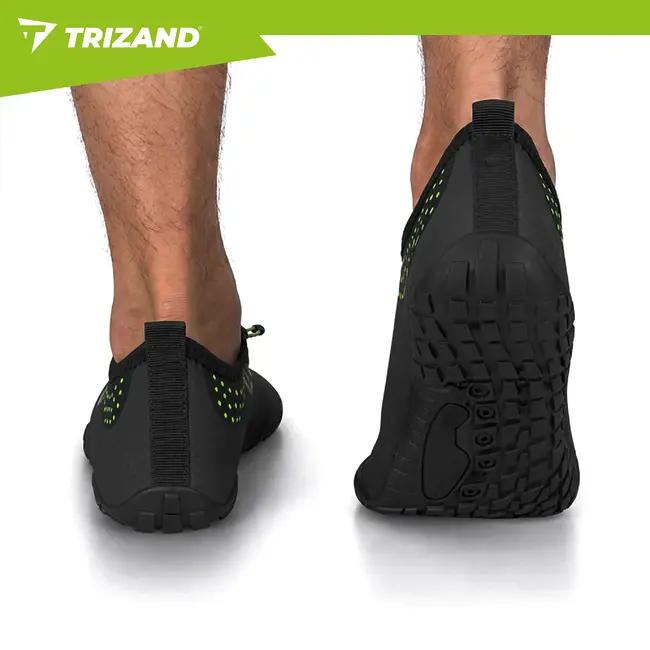 Trizand Zwarte waterschoenen maat 42 met 5 mm antislipzool, sneldrogend materiaal en verstelbaar trekkoord voor strand en zwembad