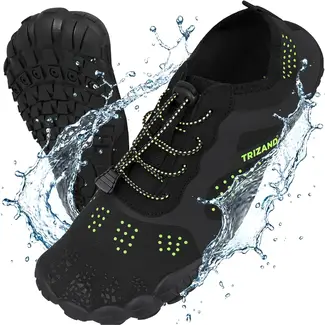 Trizand Zwarte waterschoenen maat 44 met 5 mm antislipzool, flexibele pasvorm en trekkoord voor strand en watersport
