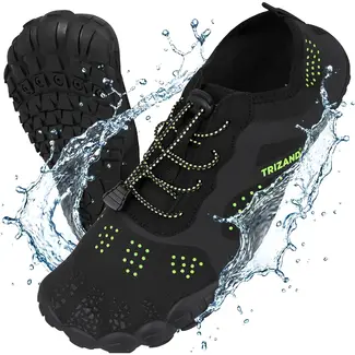 Trizand Zwarte waterschoenen maat 43 met 5 mm antislipzool, sneldrogend materiaal en verstelbaar trekkoord voor strand en meer