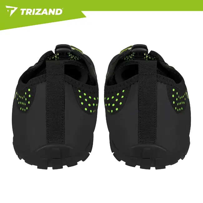 Trizand Zwarte waterschoenen maat 45 met 5 mm antislipzool, flexibele pasvorm en trekkoord voor strand en watersport