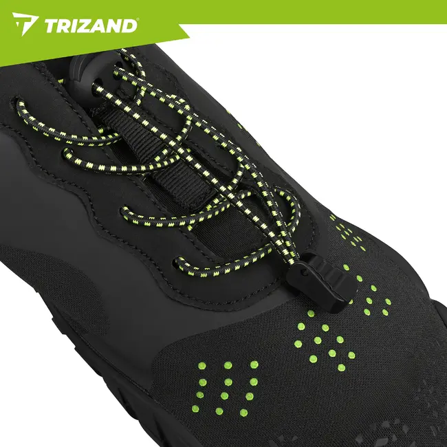 Trizand Zwarte waterschoenen maat 43 met 5 mm antislipzool, sneldrogend materiaal en verstelbaar trekkoord voor strand en meer