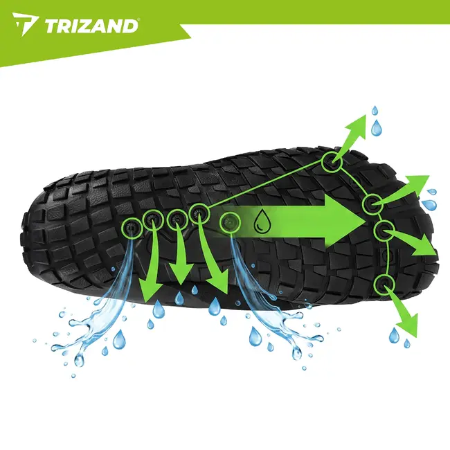 Trizand Zwarte waterschoenen maat 44 met 5 mm antislipzool, flexibele pasvorm en trekkoord voor strand en watersport