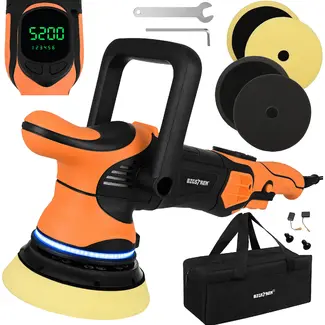 Bigstren Excentrische autopolijstmachine 1000 W met 125 mm steunschijf, 15 mm uitslag en 8 m kabel