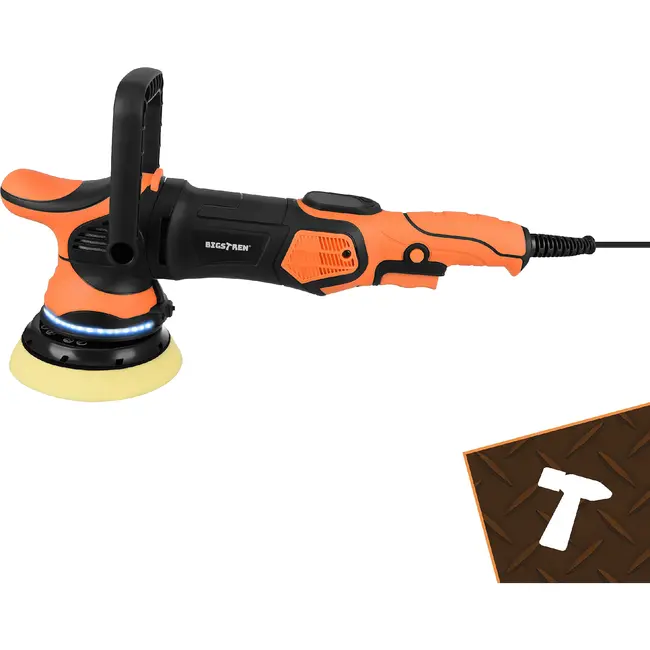 Bigstren Excentrische autopolijstmachine 1000 W met 125 mm steunschijf, 15 mm uitslag en 8 m kabel