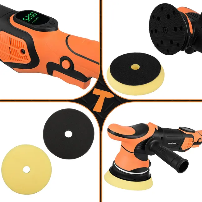 Bigstren Excentrische autopolijstmachine 1000 W met 125 mm steunschijf, 15 mm uitslag en 8 m kabel