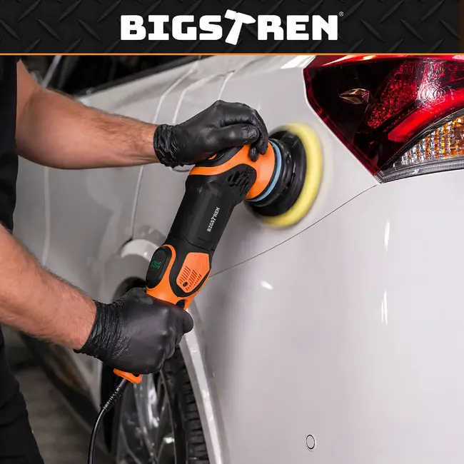 Bigstren Excentrische autopolijstmachine 1000 W met 125 mm steunschijf, 15 mm uitslag en 8 m kabel