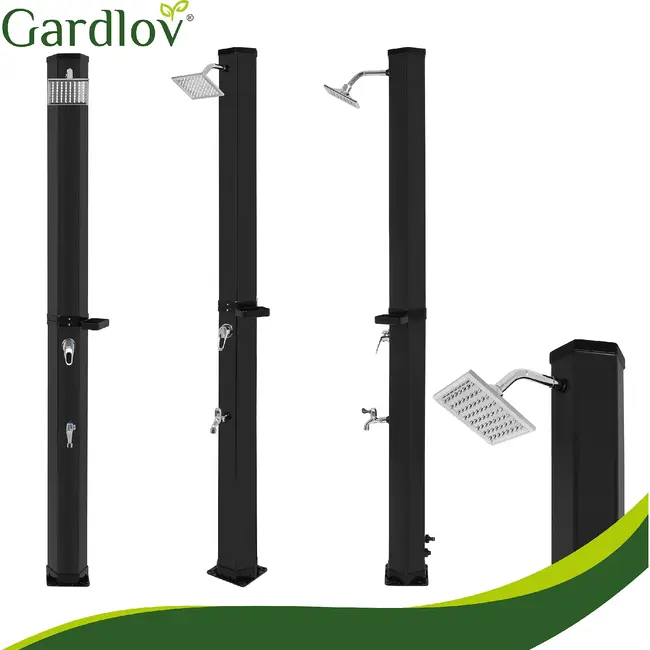 Gardlov Zonne buitendouche 40 L voor tuin, zwembad en perceel met kraan en tuinslangaansluiting