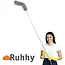 Ruhhy Telescopische stofborstel 84 tot 250 cm met 2 verwisselbare borstels, microfiber koppen en roestvrijstalen steel voor thuis