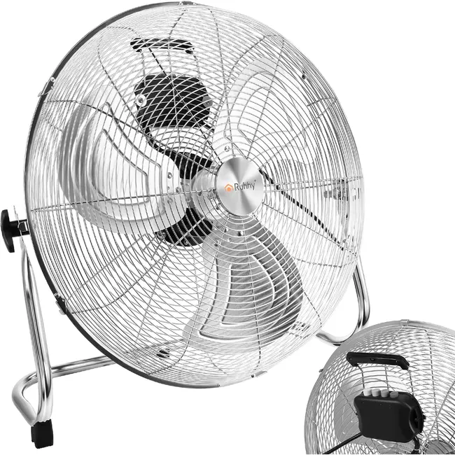 Ruhhy Vloerventilator 50 cm 130 W met aluminium bladen 3 snelheden kogellagers en stevige basis voor droge ruimtes